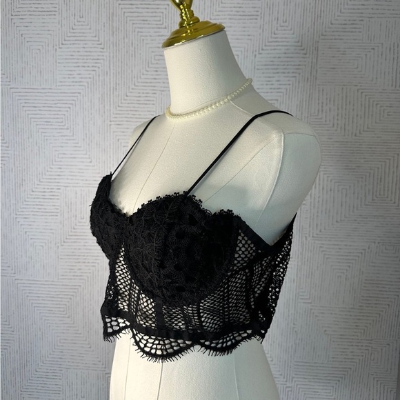 Zara Black Lace Corset Bralette | Large - Picture 4 of 7